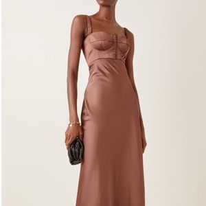 Anna October Bustier Satin Maxi Dress